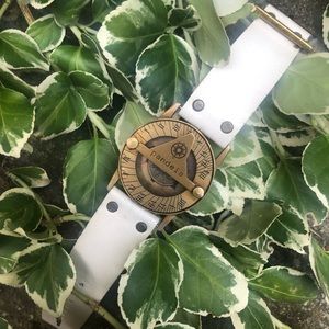 Pandeia sundial watch with Bone leather strap.